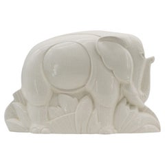 Charles LEMANCEAU Rare French Art Deco Elephant Statue, 1920