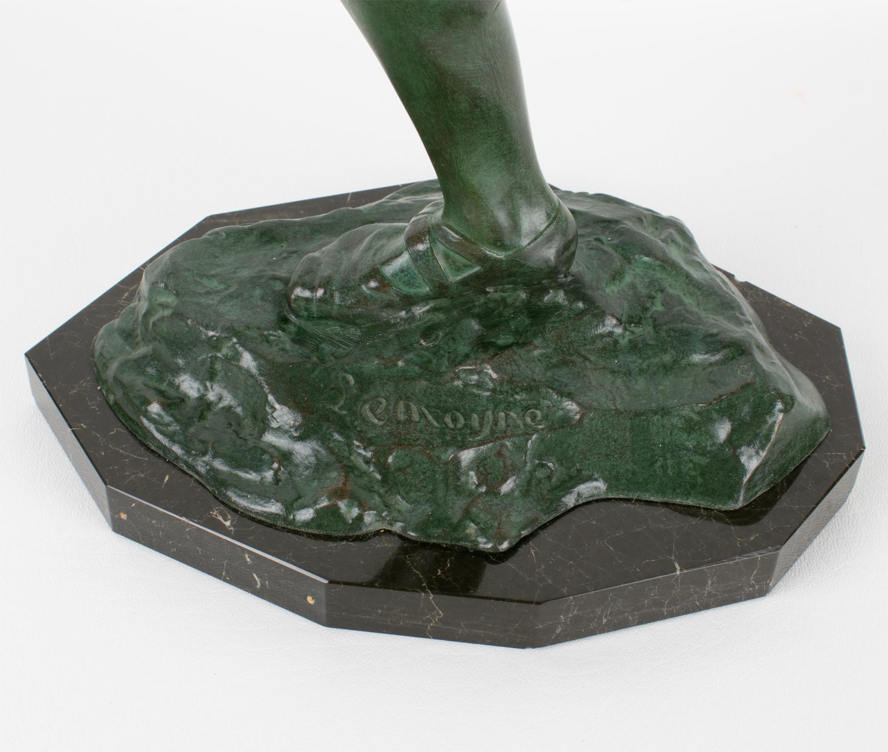 Charles Lemoyne Scultura sportiva in bronzo Art Deco The Finish Runner, 1920 circa in vendita 5