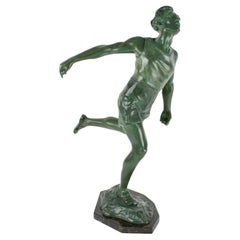 Charles Lemoyne Art Deco Bronze The Finish Runner Sports Sculpture, circa 1920