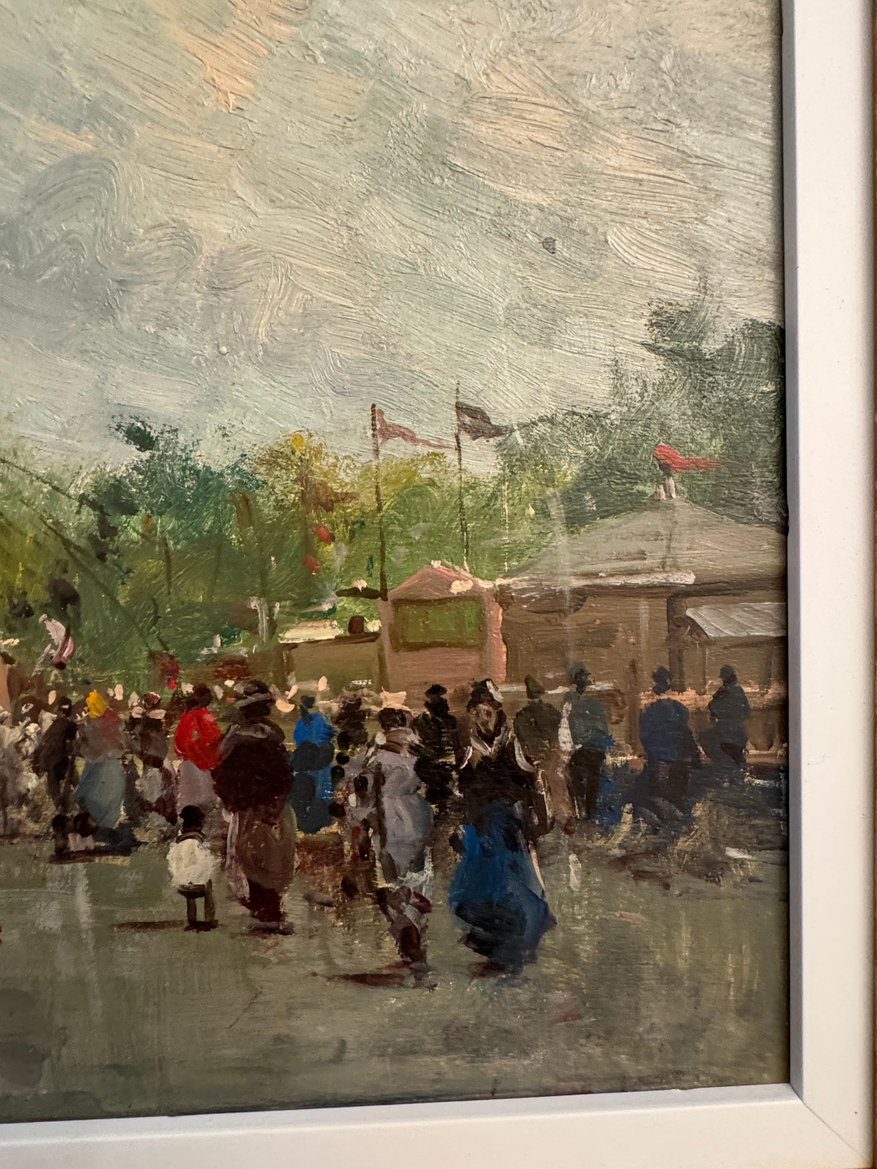 Impressionista francese del XX secolo Scena di festa o di carnevale - Painting Impressionismo di Charles Leroux