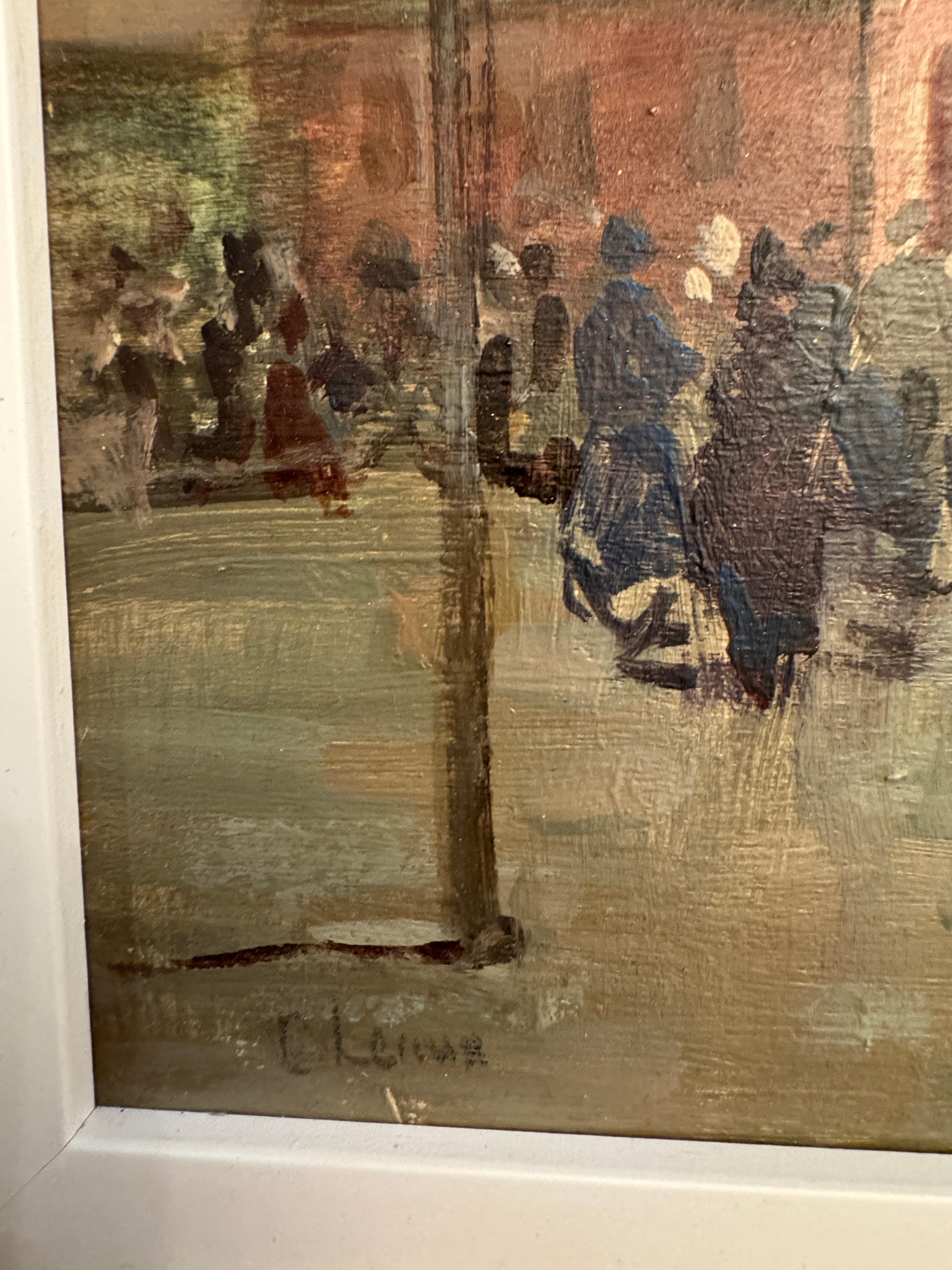 Questa incantevole scena di carnevale di Charles Leroux, un pittore francese del XX secolo, offre un bellissimo scorcio della gioia e dello spirito della vita culturale francese. Il dipinto, con la sua vivace rappresentazione di un incontro festoso,
