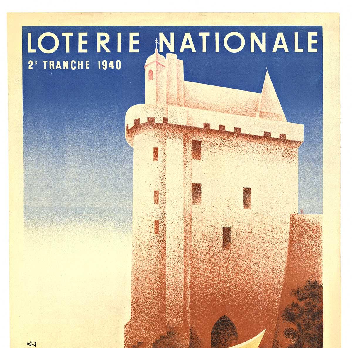 Cartel de época original de la Loterie Nationale Tranche de L'Histoire de France - Print de Charles Lesacq