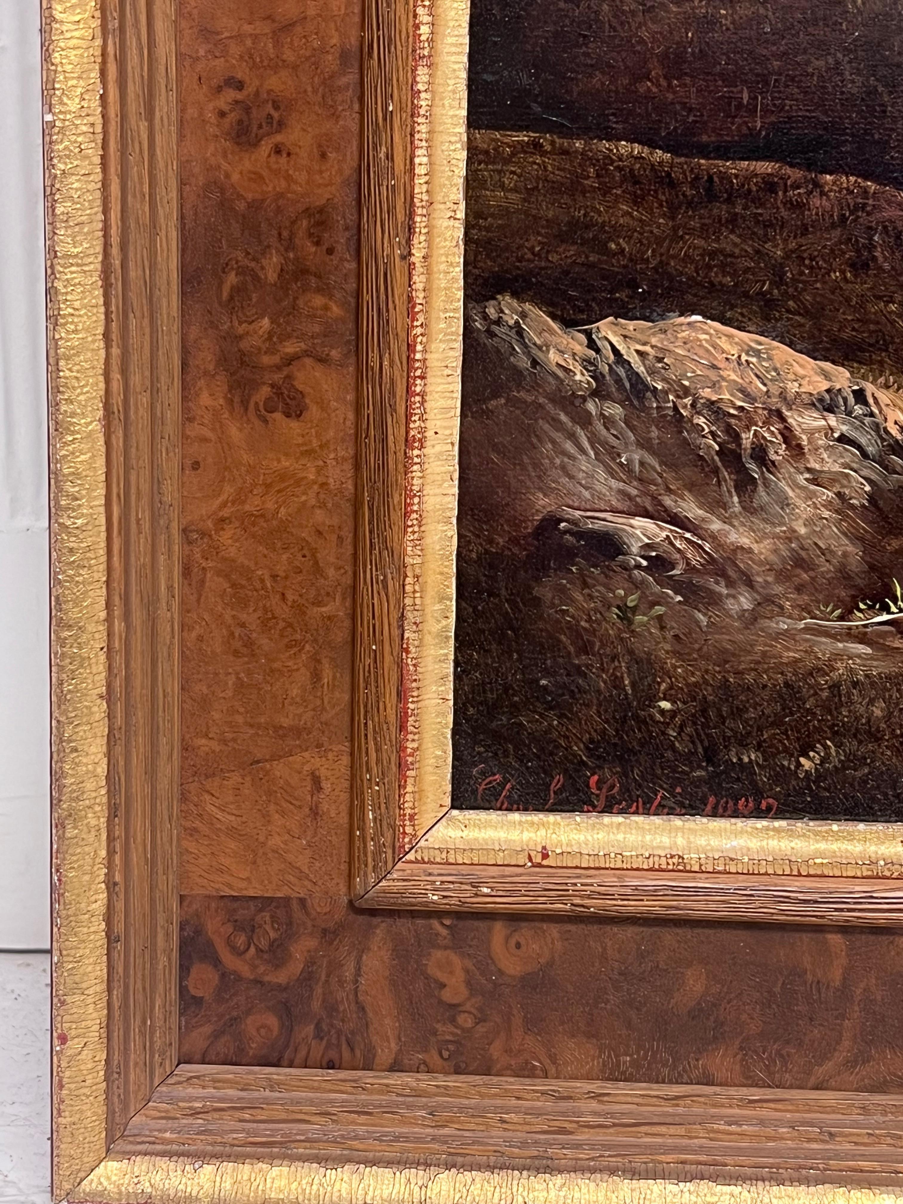 Fino paisaje escocés de 1880 sobre un lago al atardecer Pastor y oveja Tierras Altas de Perthshire en venta 5
