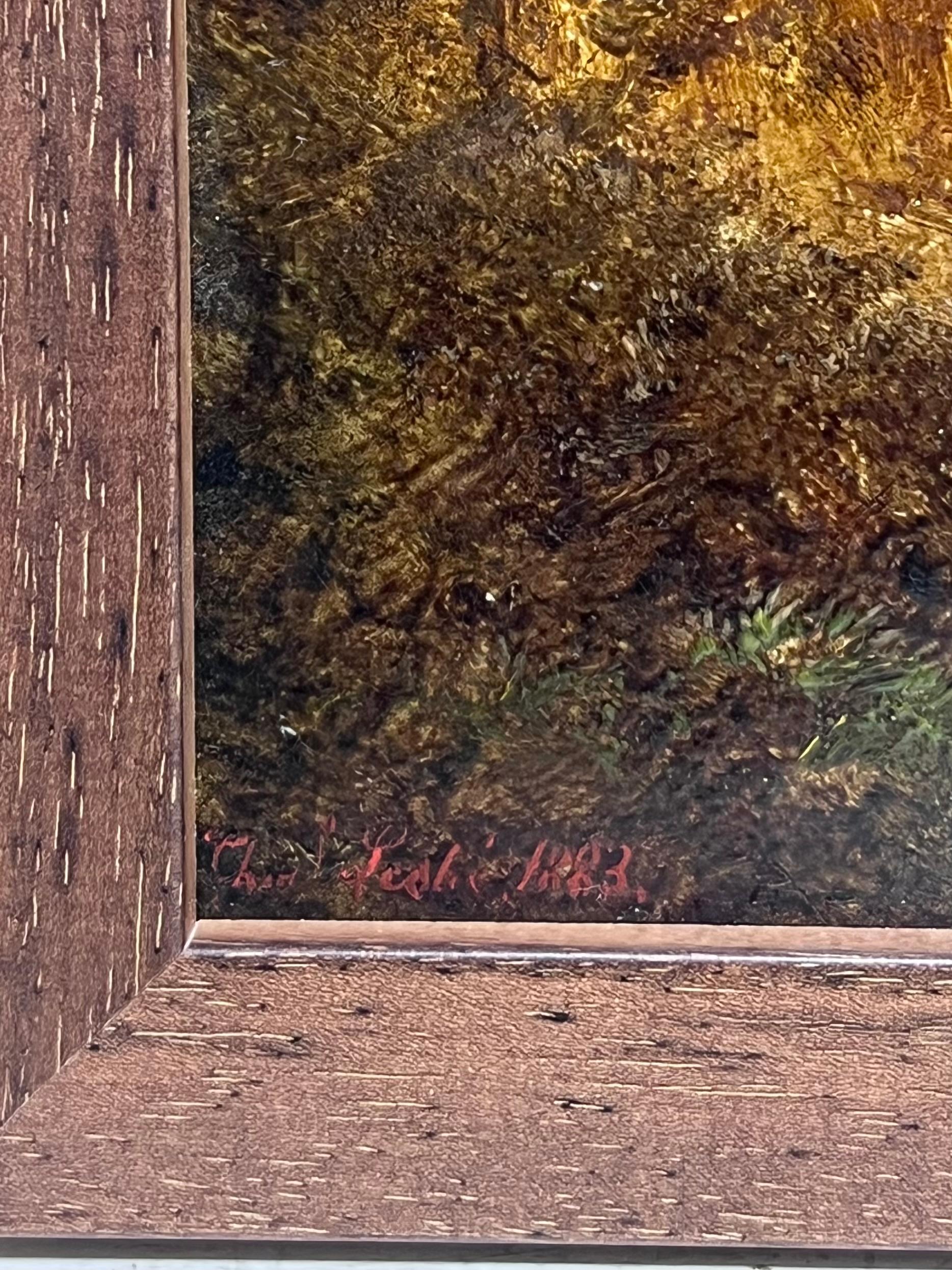 Fino paisaje panorámico victoriano de las Tierras Altas escocesas con figuras, firmado en venta 2