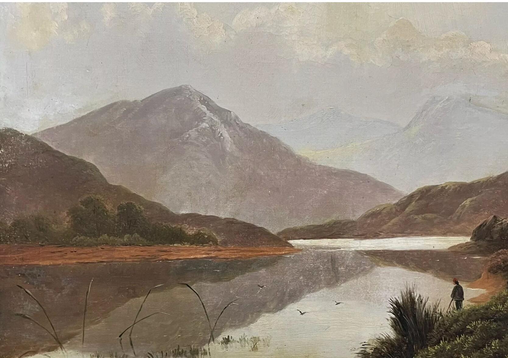 Artist/ School: Charles Leslie (British, 1839-1886), signed lower corner. 

Title: Angler in the Scottish Highlands. 

Medium: oil painting on canvas, framed.

Size:  painting: 20 x 30 inches, frame: 25.75 x 34.75 inches 

Provenance: private