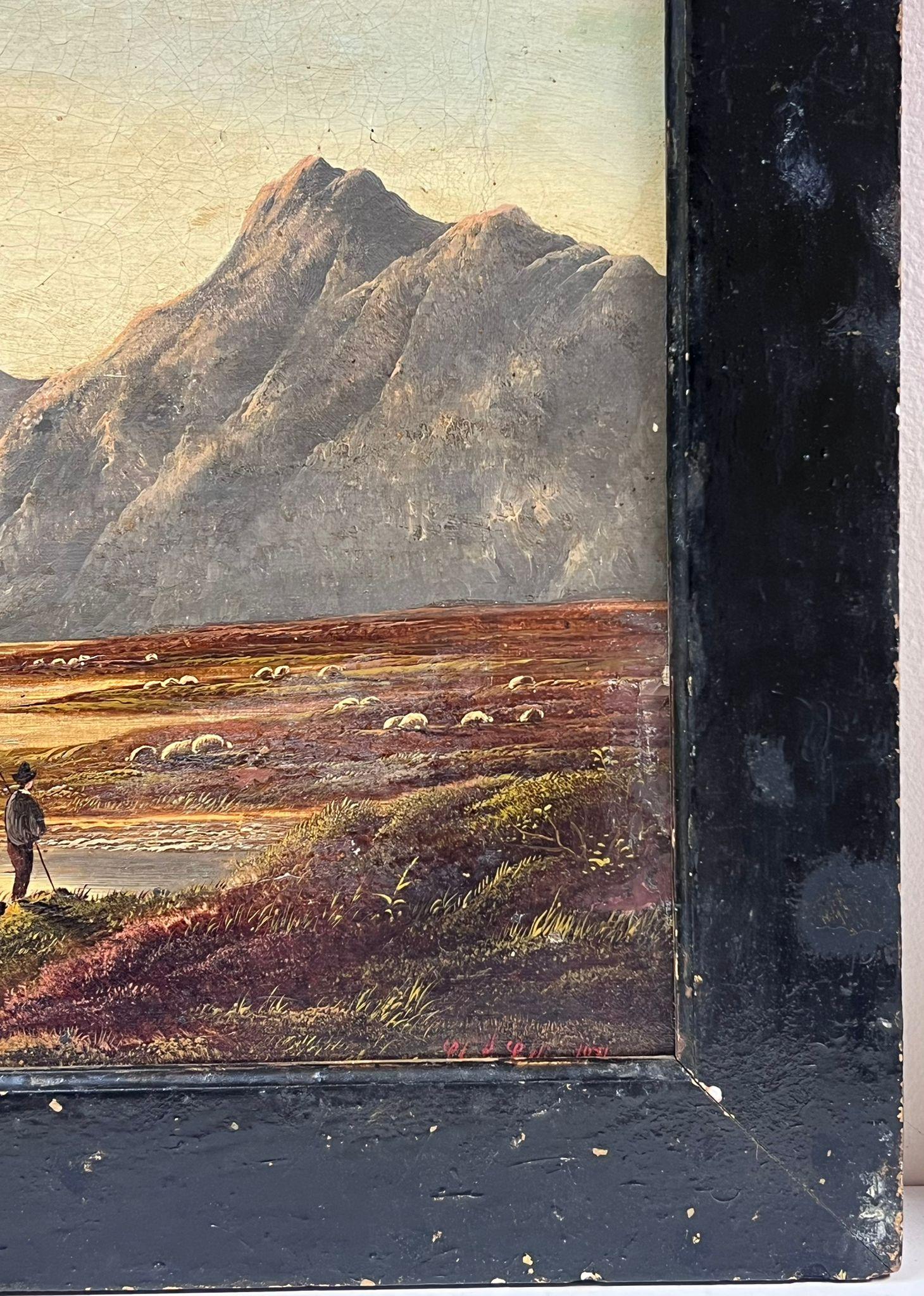 Fine peinture à l'huile écossaise du 19ème siècle représentant une scène de Loch Scene, artiste répertorié - Victorien Painting par Charles Leslie