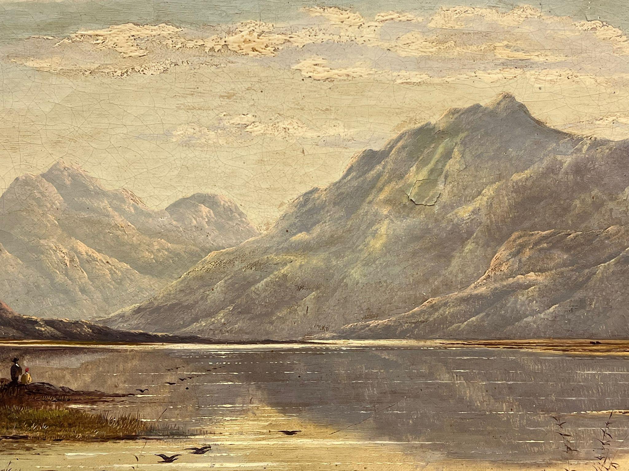 Fine 19th Century Scottish Oil Painting Panoramic Loch Scene Listed artist 4