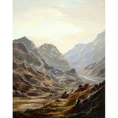 En Glen Tilt, pintura al óleo de un paisaje británico del siglo XIX