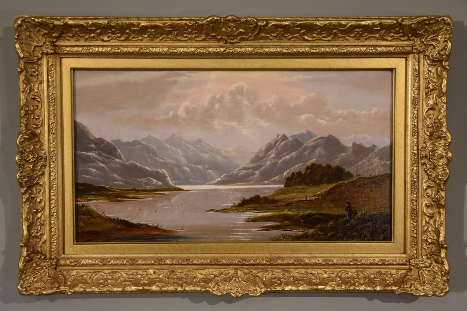 Oil painting Pair by Charles Leslie “Mountain Landscapes” 1