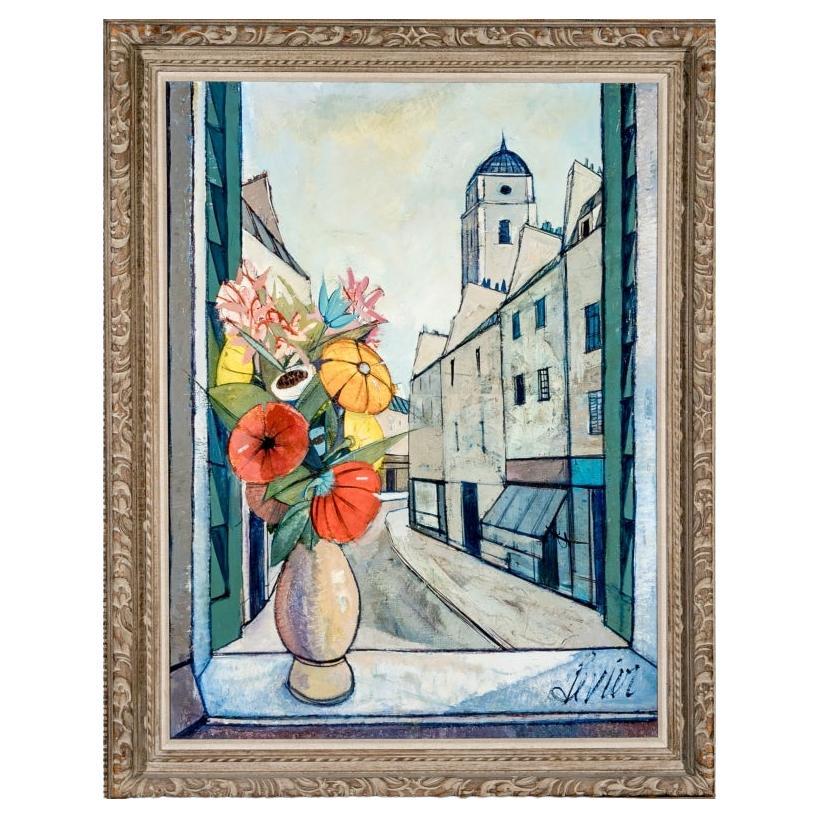 Charles Levier (Fr., 1920 - 2003) Oil On Canvas  "Vielle Rue" (Old Street) For Sale