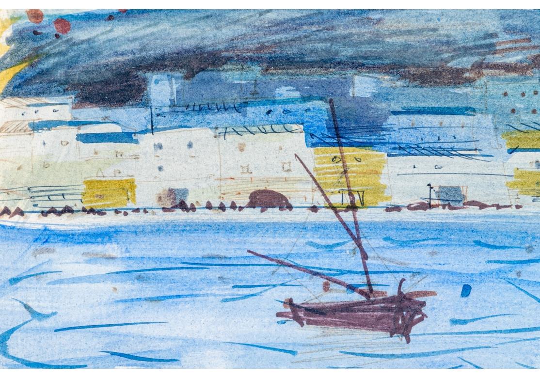 Charles Levier (Fr. 1920-2003), Fleurs de bord de mer, aquarelle sur papier signée en vente 2