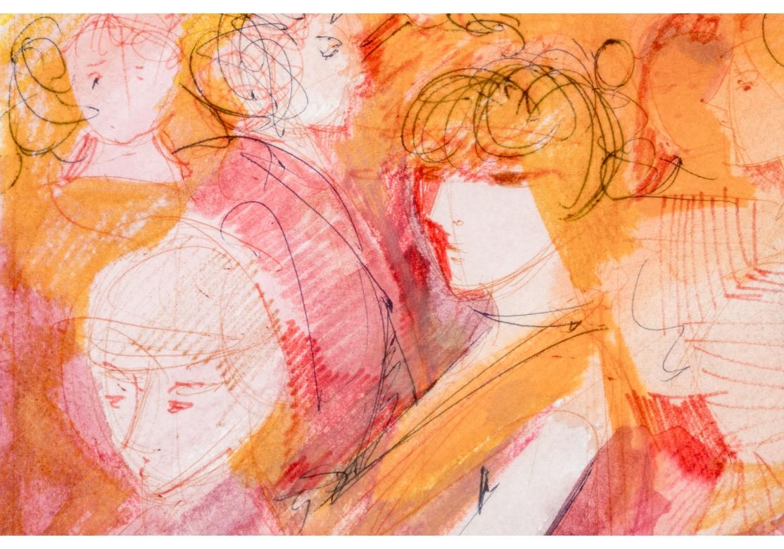 XX secolo Charles Levier (Fr. 1920-2003) Acquerello e inchiostro su carta firmati in vendita
