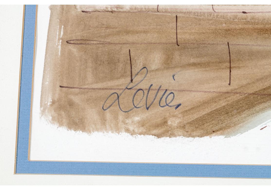 Charles Levier (francese, 1920 - 2003) Grande natura morta ad acquerello e inchiostro in vendita 1