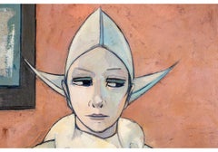 Charles Levier (Franzose, 1920– 2003) Ölgemälde auf Leinwand Porträt eines sitzenden Akrobaten