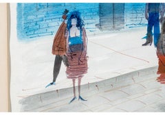 Charles Levier (French, 1920 - 2003) - Signed Watercolor & Ink Street Scene