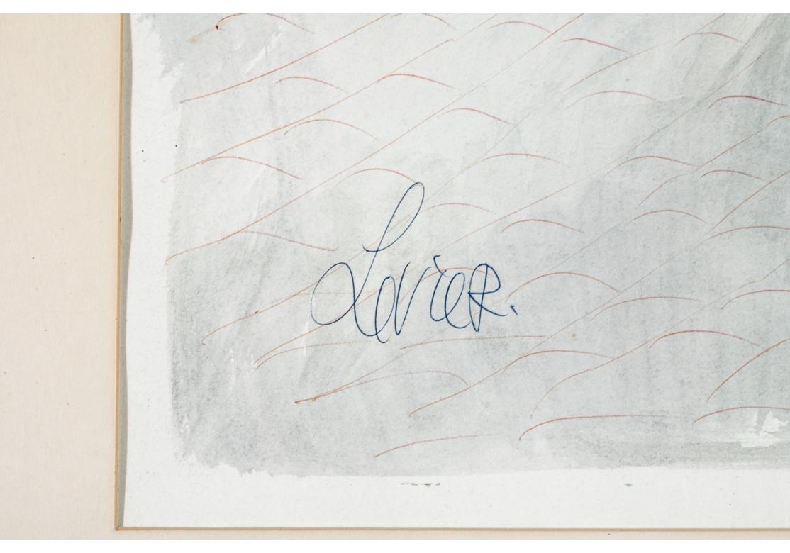 Français Charles Levier (français, 1920 - 2003) - Aquarelle et encre - Scène de rue signée  en vente