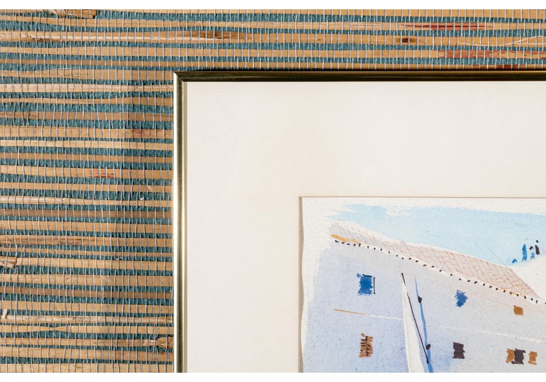Charles Levier (francés, 1920 - 2003) - Escena costera marina en acuarela y tinta en venta 1
