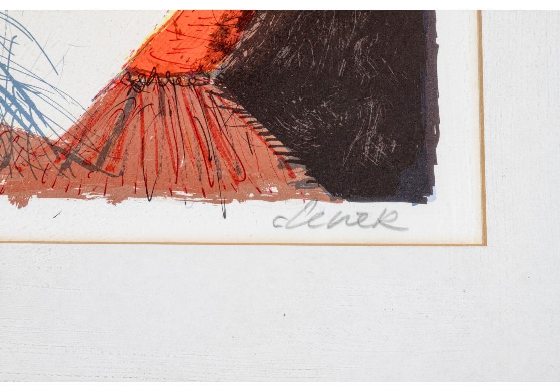 Charles Levier (Franzose, 1920– 2003) Frau mit Blumenstrauß Limitierte Auflage. Lithographie im Zustand „Gut“ im Angebot in Bridgeport, CT