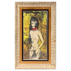 Charles Levier Original Midcentury Female Nude Painting Beverly Hills Estate