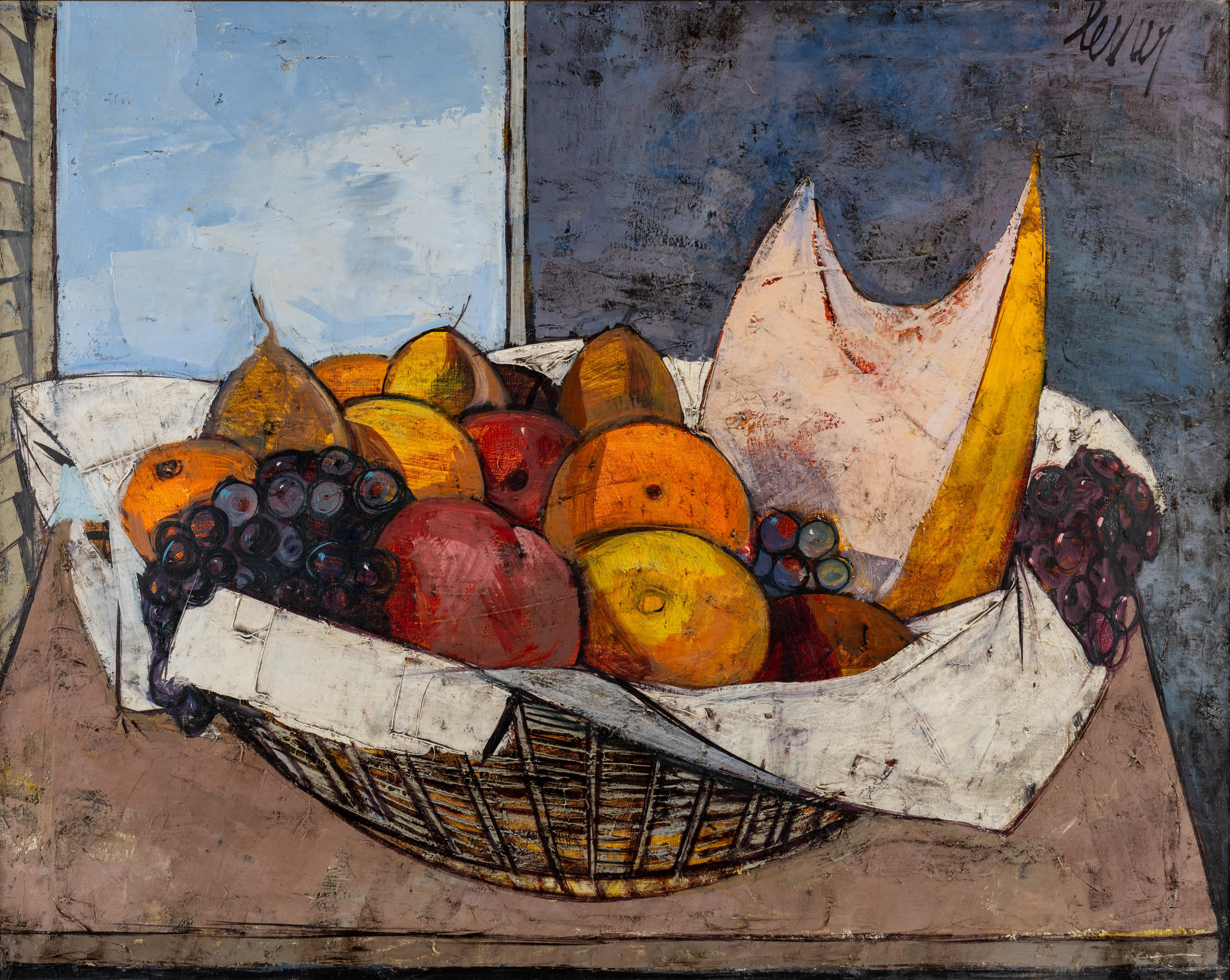Cesto di frutta - Painting di Charles Levier