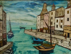 "Barcos en un canal" Óleo sobre lienzo 24 x 30