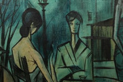 Café Scene in Paris, Oil Painting by Charles Levier