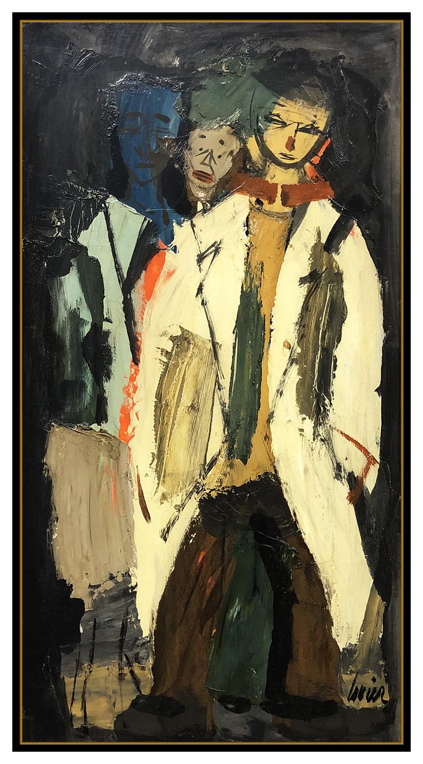 Charles Levier Großes Original-Ölgemälde auf Karton, signiert, gerahmte Porträtkunst im Angebot 2
