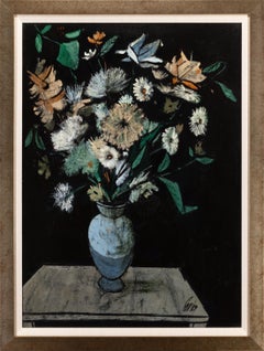 Charles Levier "Le Vase Bleu" Signed Large Framed Midcentury Oil on Canvas