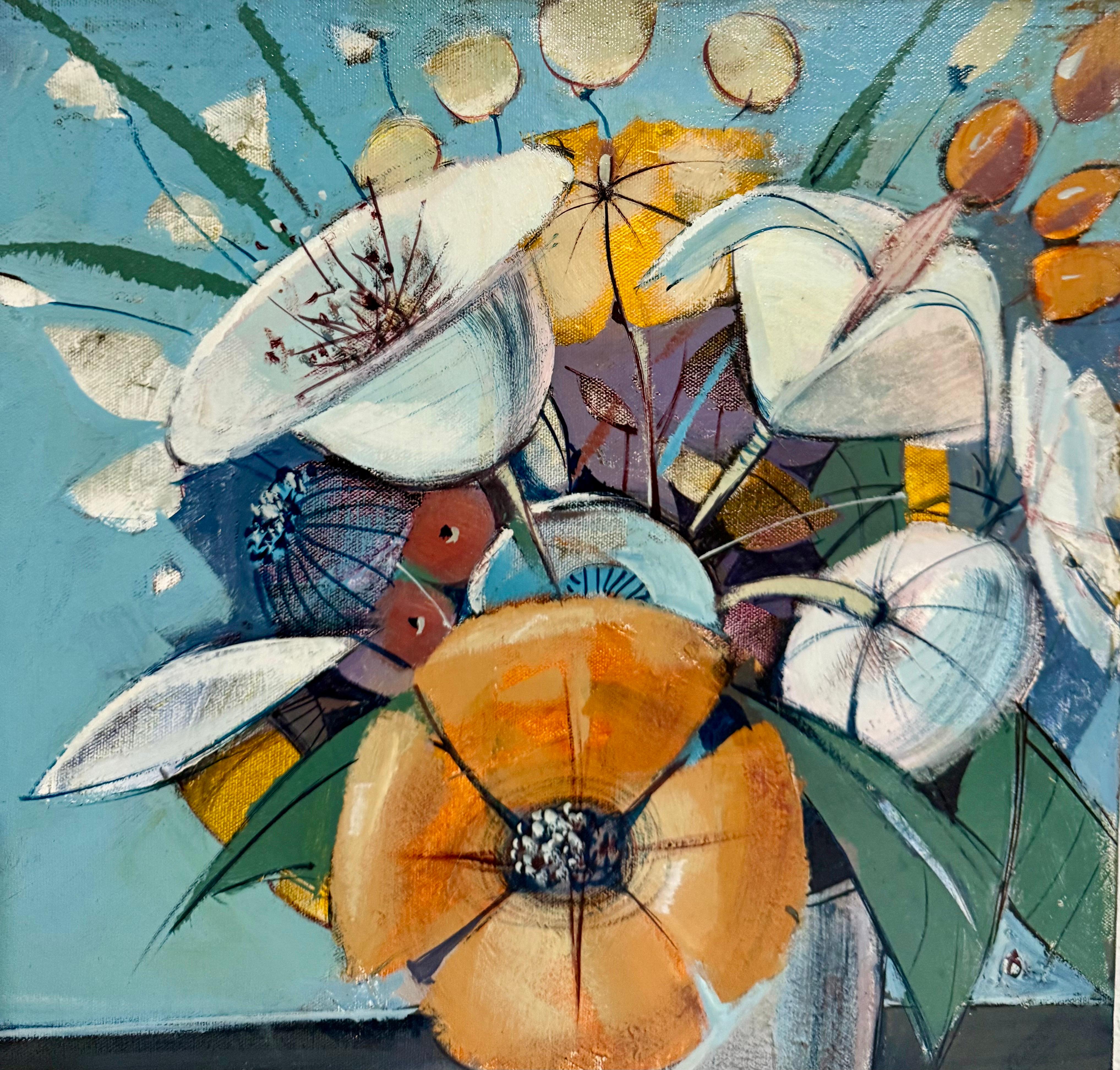 Charles Levier Modernist Artist Vase of Flowers in Bloom Window Paris Modernism en vente 5