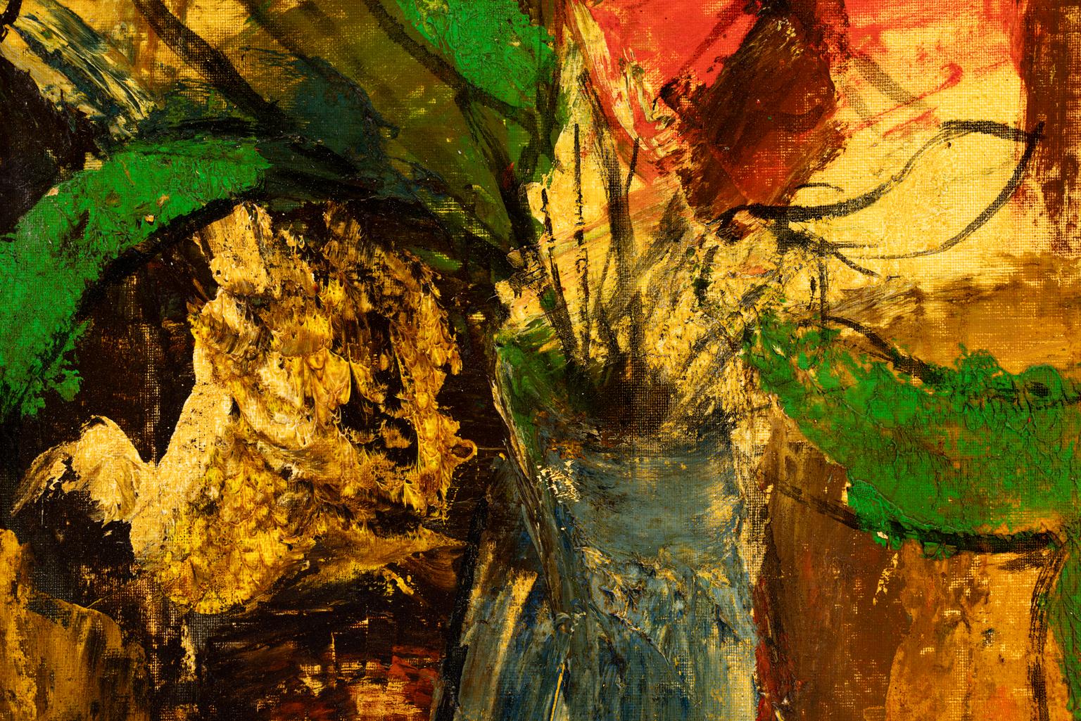 Charles Levier Peinture à l'huile, signée Nature morte florale du milieu du siècle, encadrée c. 1955 en vente 3