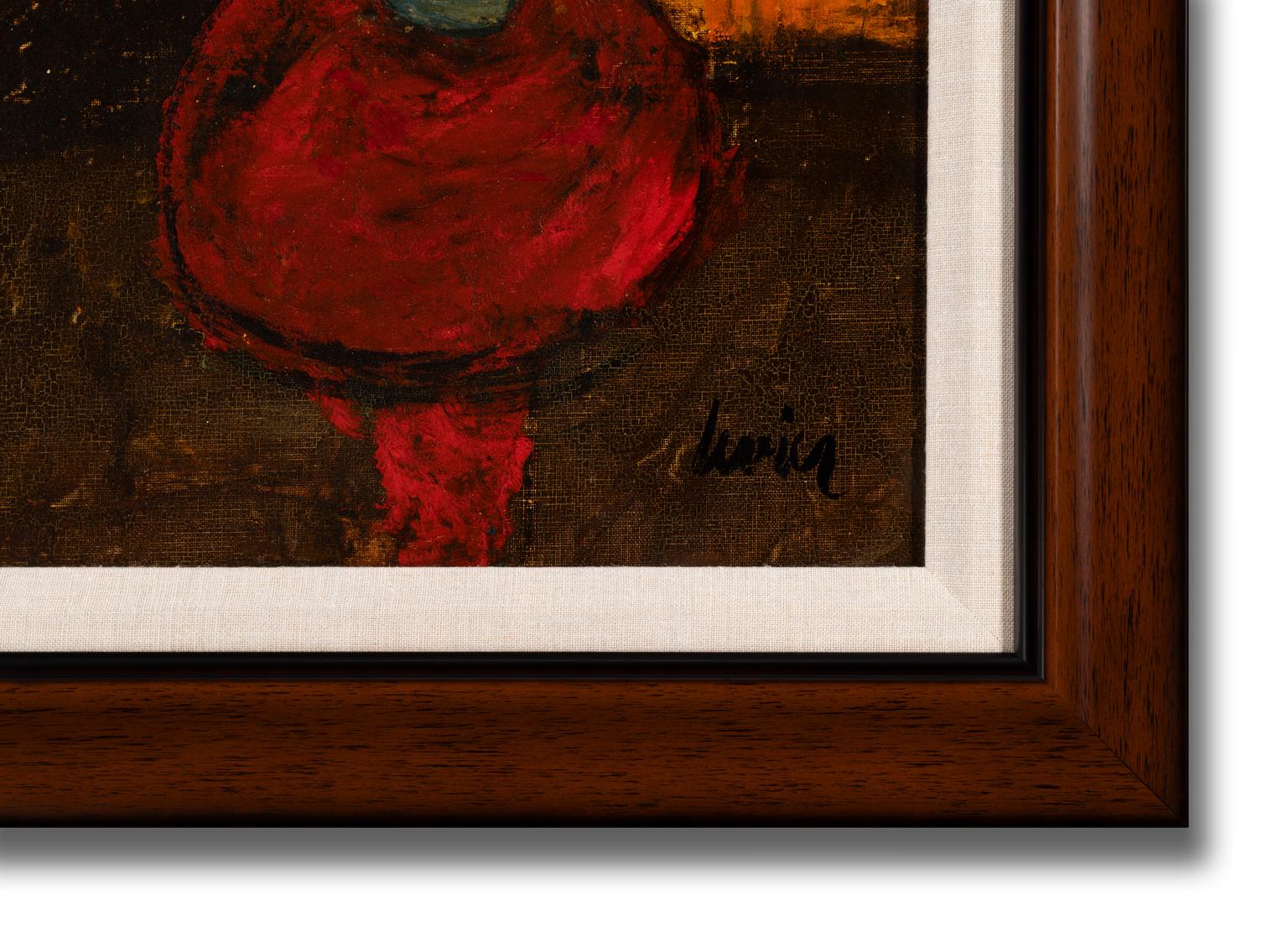 Charles Levier Peinture à l'huile, signée Nature morte florale du milieu du siècle, encadrée c. 1955 en vente 5