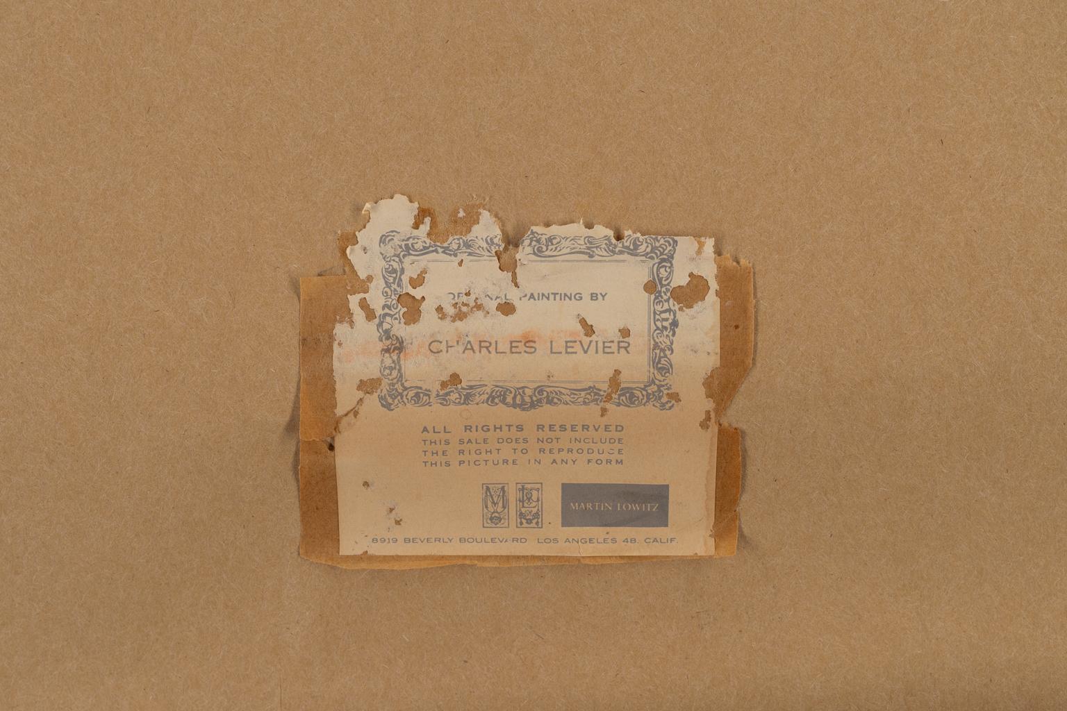 Charles Levier Peinture à l'huile, signée Nature morte florale du milieu du siècle, encadrée c. 1955 en vente 6
