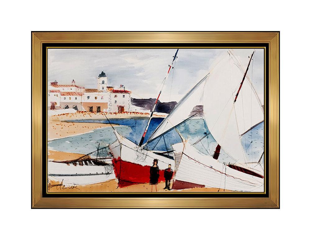 
Charles Levier Authentic Original Gouache Painting, Custom Framed and listed with the Submit Best Offer Option

Accepting Offers Now: The item up for sale is a very rare Gouache Painting by Charles Levier of a stunning French Harbor as he looks out