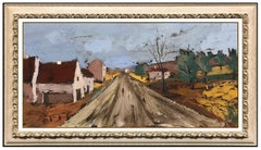 Charles Levier Original Oil Painting on Board Signed French Landscape Framed Art
