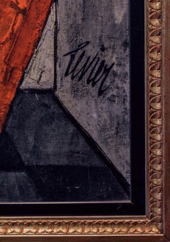 Charles Levier, "Red Saltimbanqu, 1960" Oil on Canvas 49 x 32