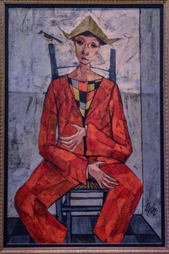 Charles Levier, "Red Saltimbanqu, 1960" Oil on Canvas 49 x 32