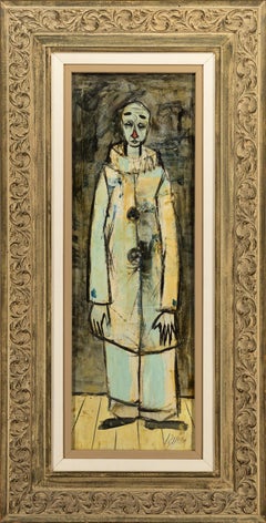 Charles Levier [Solitude de Pierrot] olio su tela di grandi dimensioni firmato, circa 1950