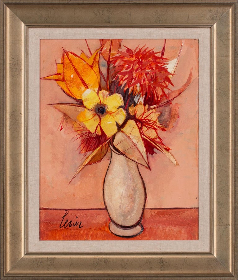 Charles Levier Fleurs Floral Still Life Oil Painting On Canvas By Charles Levier Framed For Sale At 1stdibs