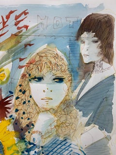Nature morte florale avec femmes (portrait)