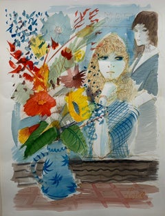 Floral Still Life with Women (portrait)
