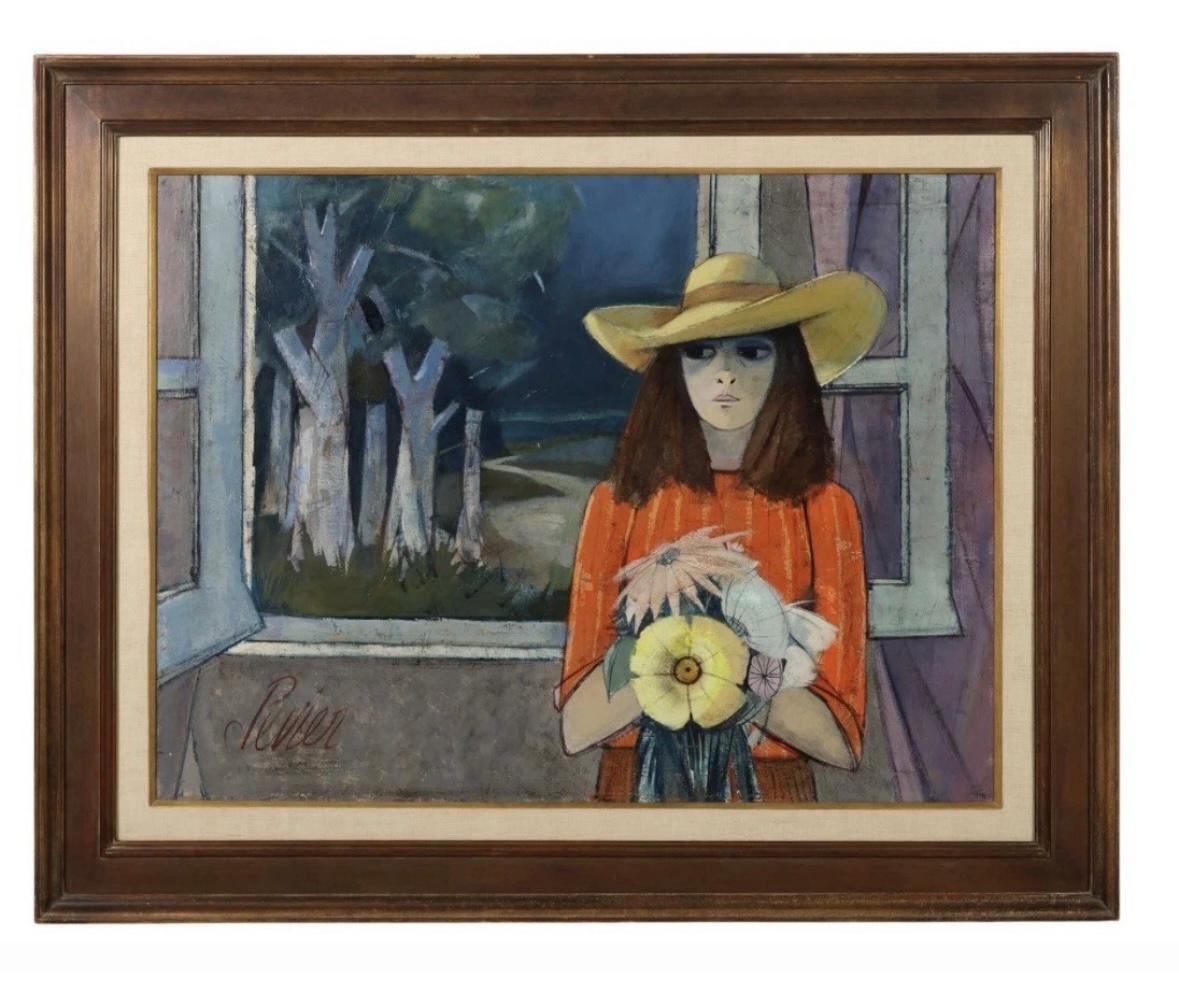 Charles Levier Interior Painting - “Lady by window”