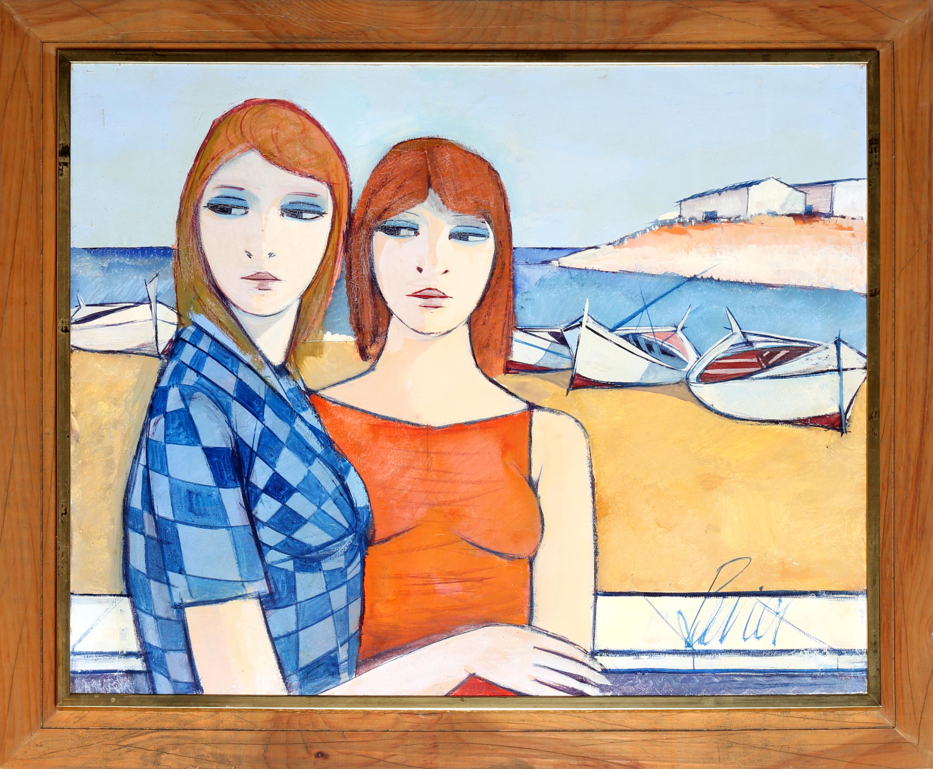 Les Soeurs (Le Sorelle)
Charles Levier, francese (1920-2003)
Data: circa 1965
Olio su tela, firmato a sinistra.
Dimensioni: 24 x 30 pollici (60,96 x 76,2 cm)
Dimensioni della cornice: 29,5 x 35,5 pollici