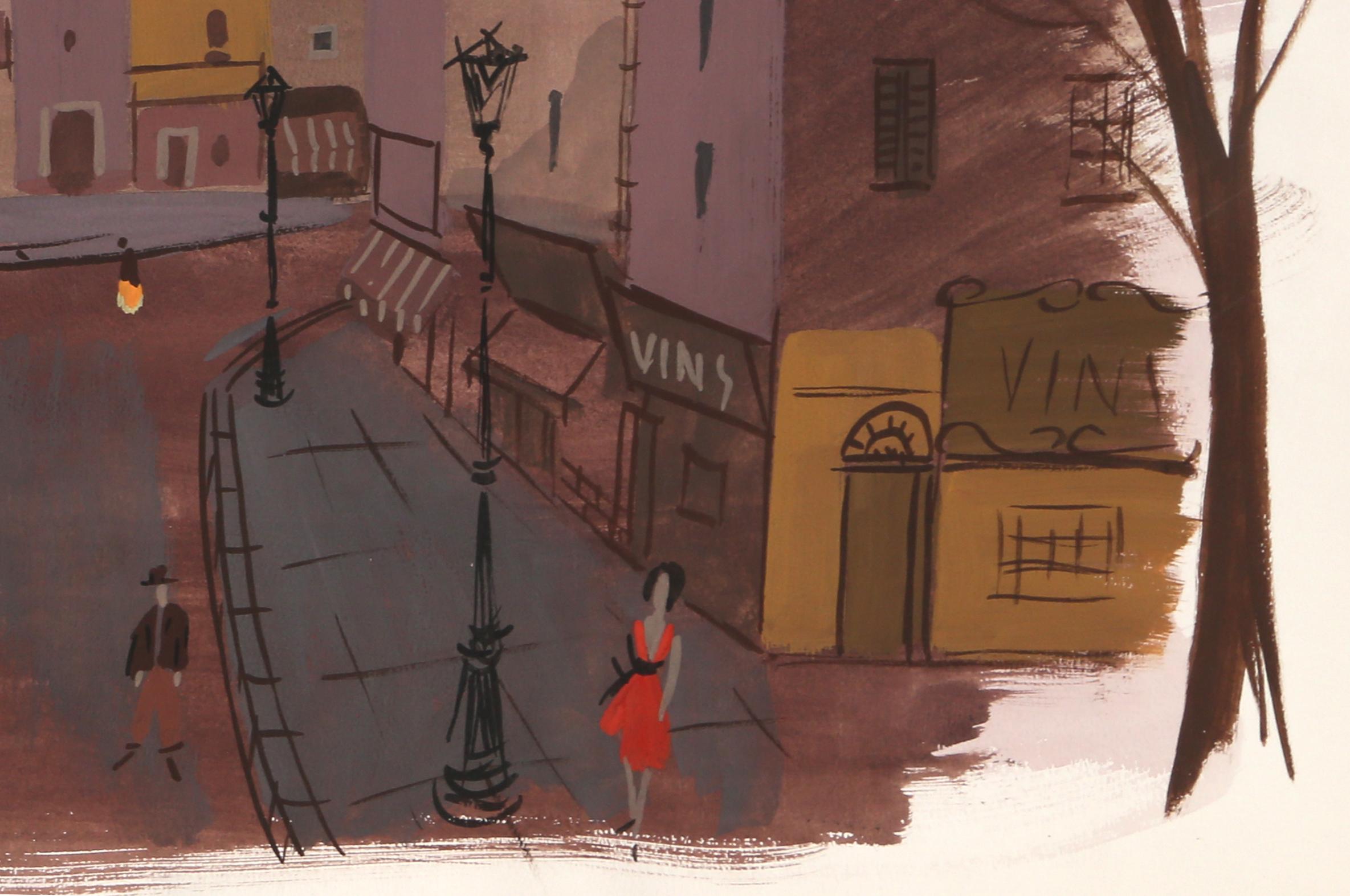 Artist: Charles Levier, French (1920 - 2003)
Title:  Paris Street Scene
Year: circa 1960
Medium: Watercolor, signed l.l.
Size: 22 x 30 in. (55.88 x 76.2 cm)