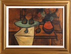 Still Life, Signed Modern Oil on Board by Charles Levier