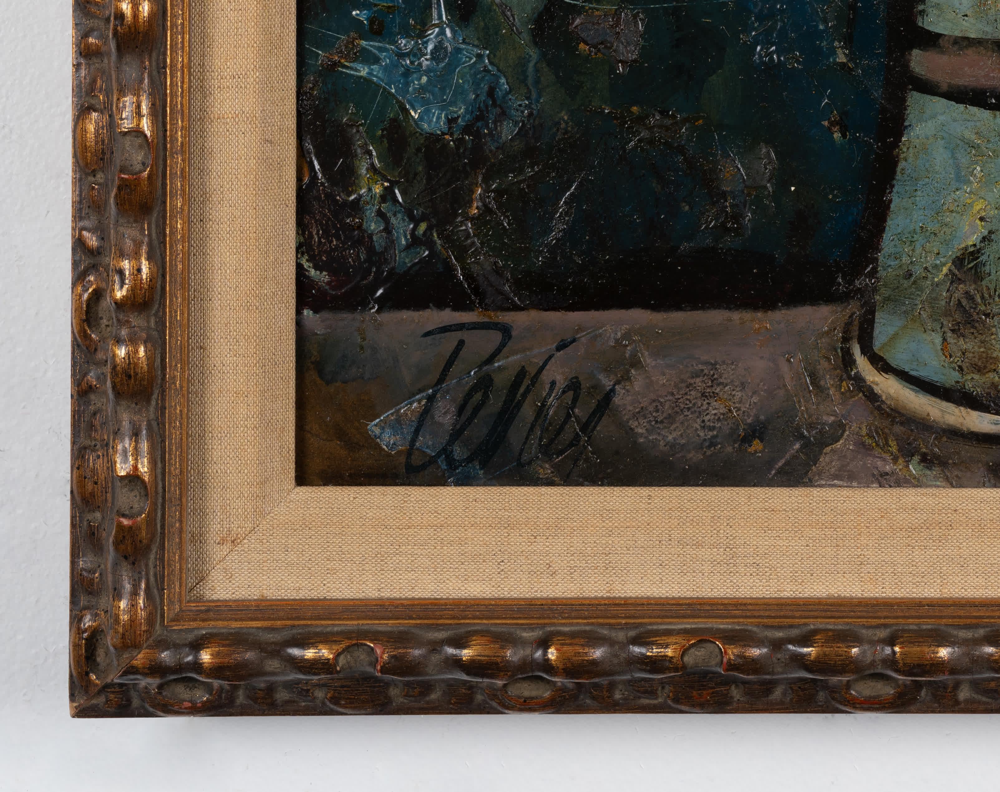 Natura morta con fiori - Still-Life Painting Nero di Charles Levier