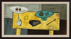 [Avec Table Jaune] Framed Still Life Oil Painting by Charles Levier