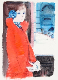 Woman in Red at the Theatre
