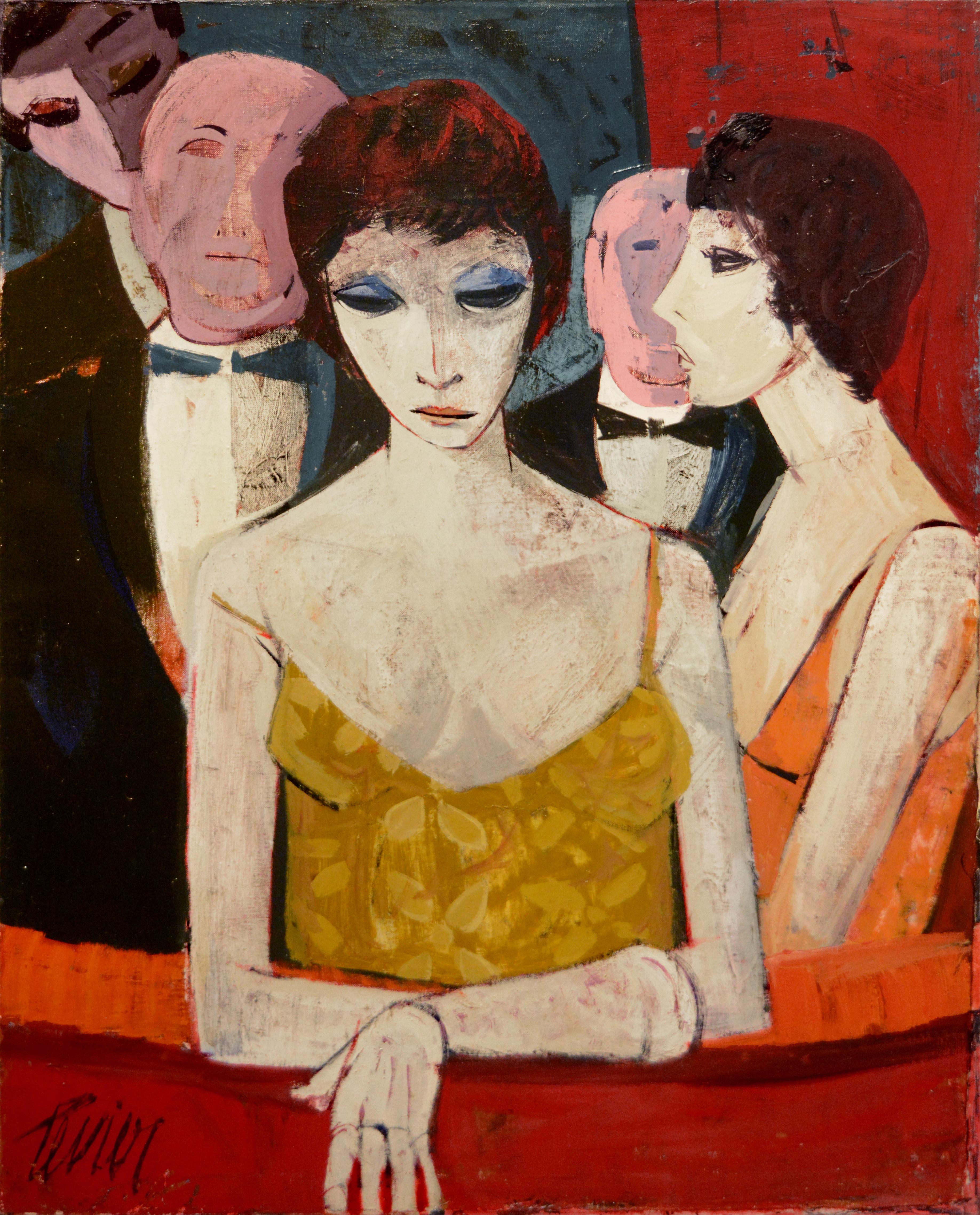 Charles Levier Figurative Painting - Women at the Opera Theatre