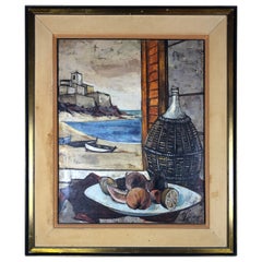 Charles Levier Seascape and Still Life Oil on Canvas Painting