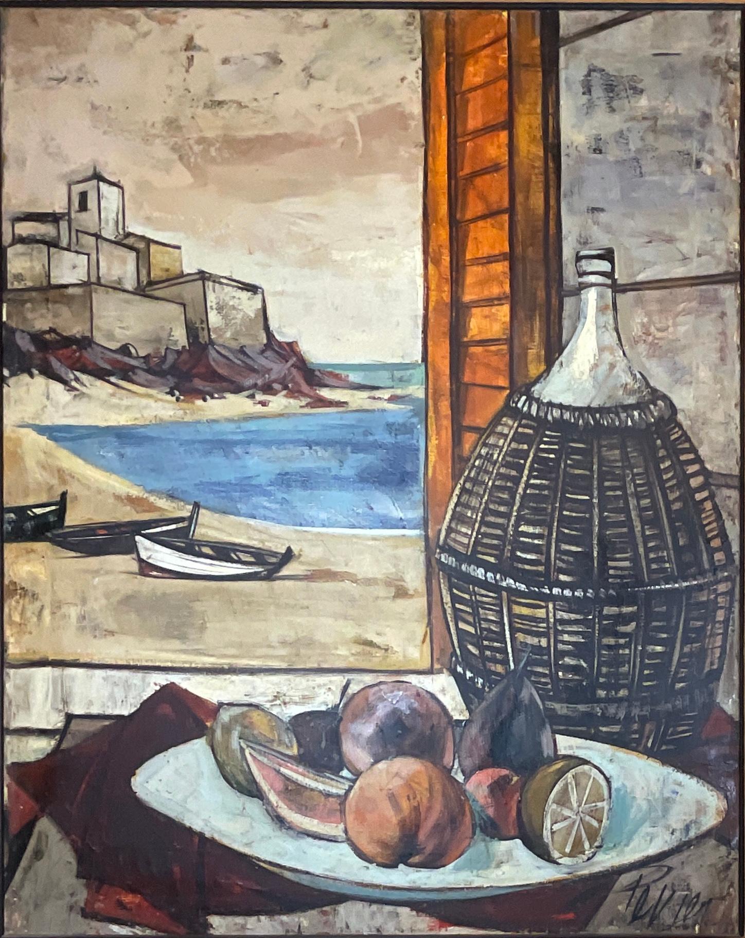 American Charles Levier Still Life Oil on Canvas Painting For Sale